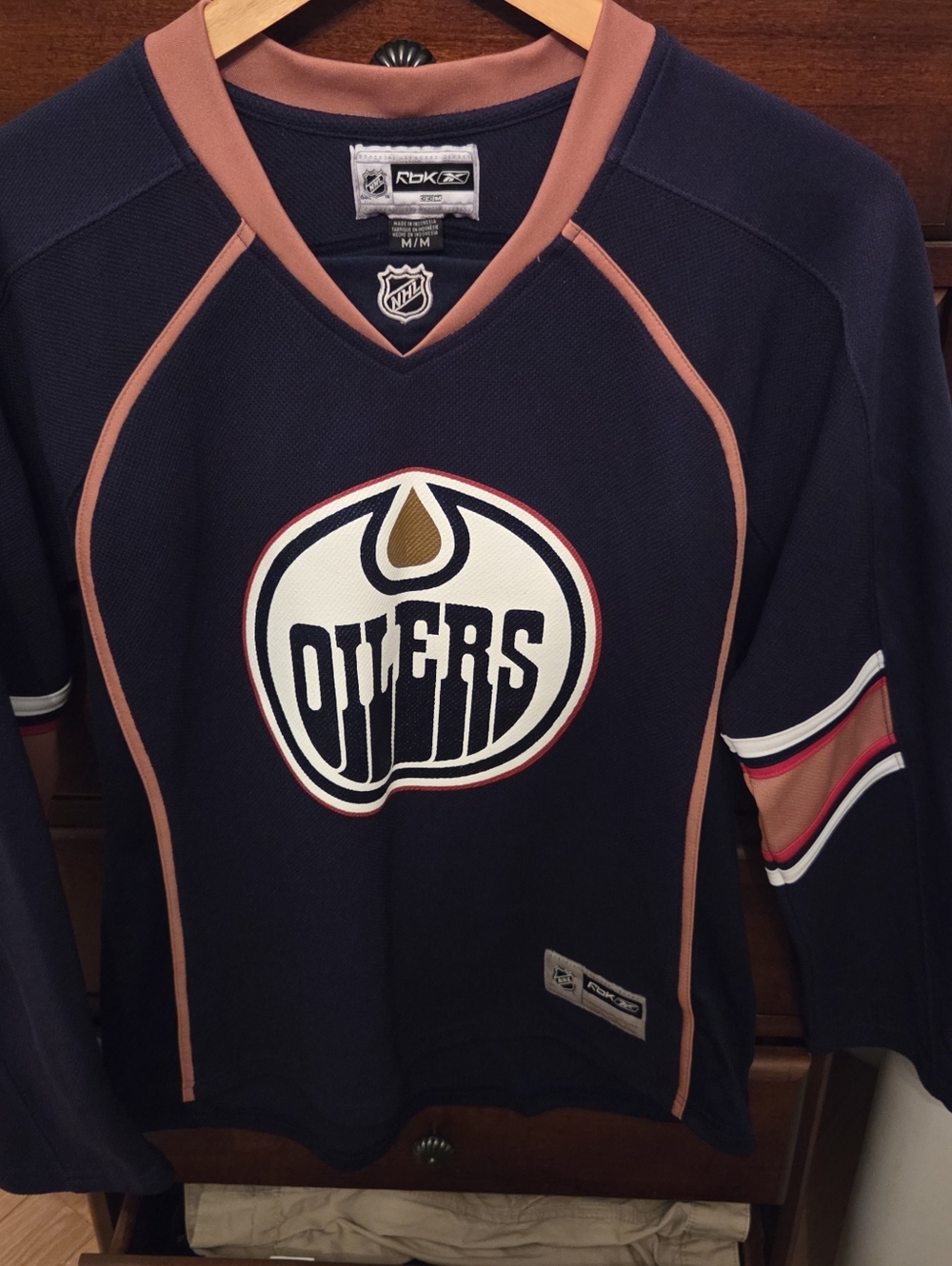NHL Oilers Reebok Navy Edmonton Oilers NHL Jersey